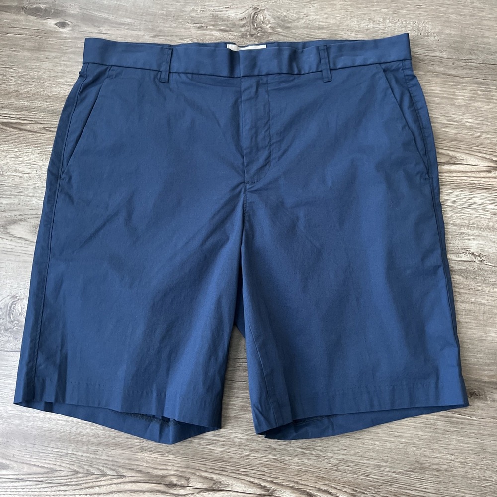 Everlane Stretch Lightweight Cotton Shorts Blue 9 Inch Inseam Mens 35